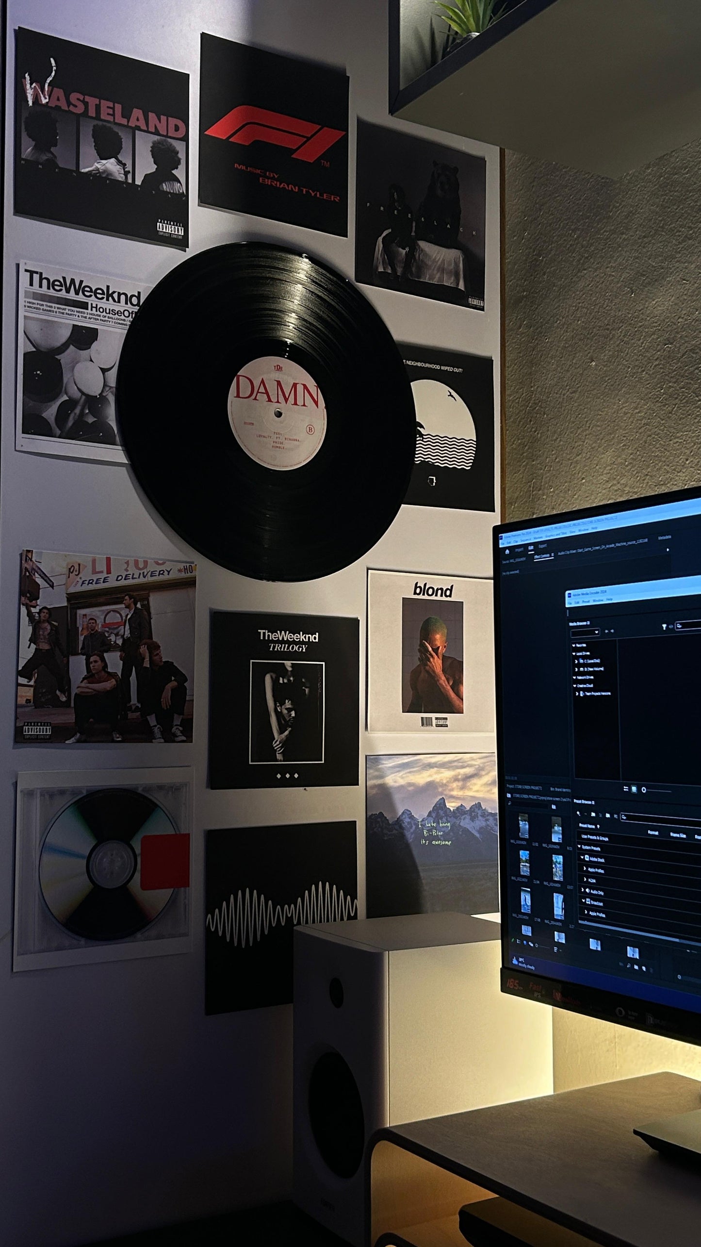 CUSTOM WALL DECOR SET - ALBUM COVER POSTERS AND VINYL RECORDS