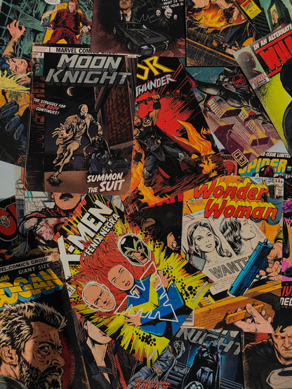 VINTAGE COMIC BOOK COVERS - WALL COLLAGE POSTERS