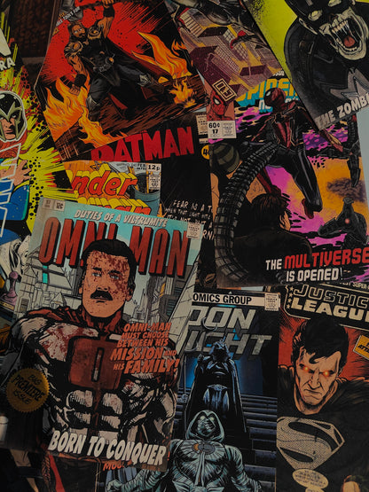VINTAGE COMIC BOOK COVERS - WALL COLLAGE POSTERS