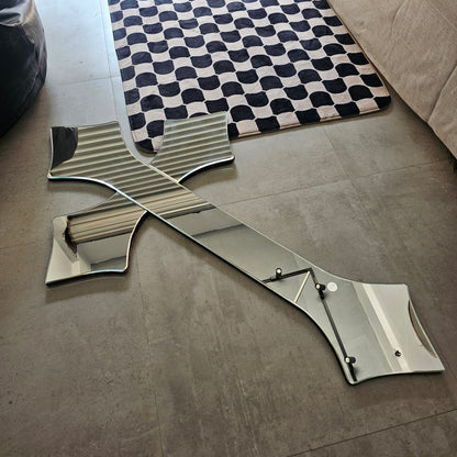 CHROME CROSS MIRROR (Y2K AESTHETIC)