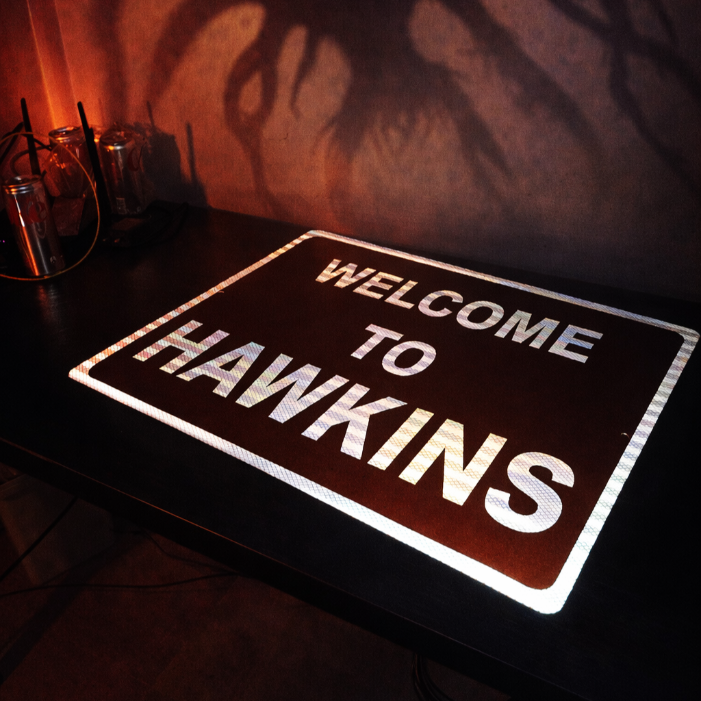 WELCOME TO HAWKINS SIGN - AESTHETIC ROAD SIGNS