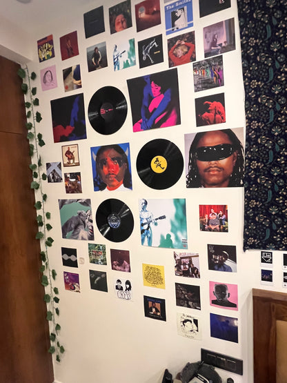 CUSTOM WALL DECOR SET - ALBUM COVER POSTERS AND VINYL RECORDS