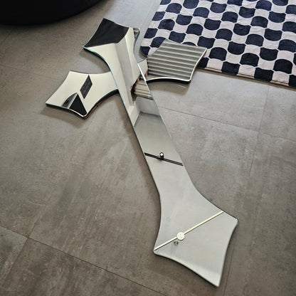 CHROME CROSS MIRROR (Y2K AESTHETIC)